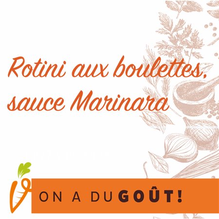 Rotini boulettes, sauce Marinara portion modérée Saveurs Santé  Portions pour Enfants