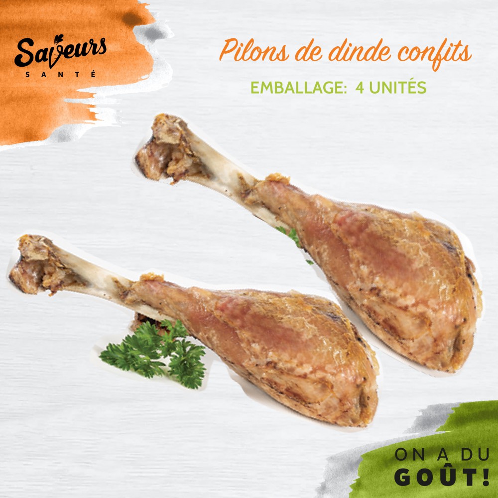 Confit turkey drumsticks Saveurs Santé  Ready-to-grill meats