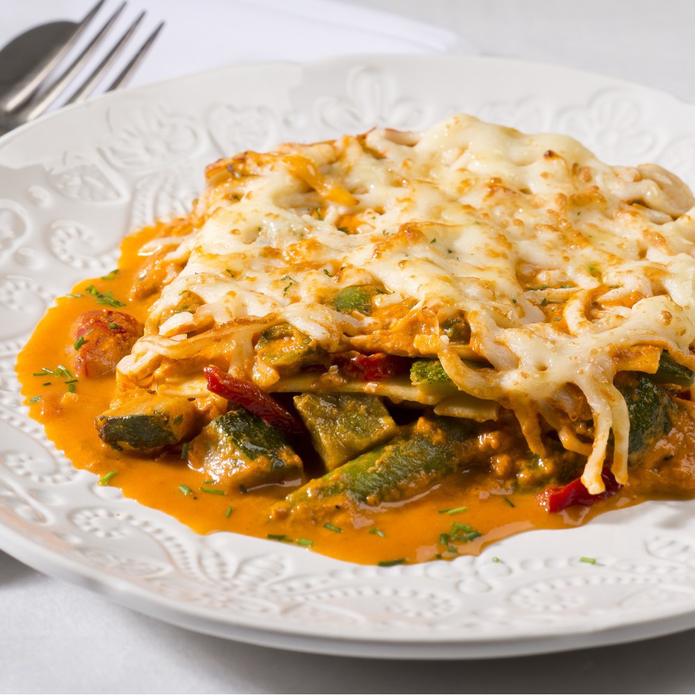 Salsa rosa lasagna with grilled vegetables Saveurs Santé Aliments Saveurs Sante Individual Portions